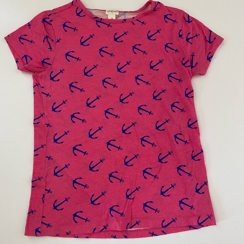 EUC Crewcuts pink anchor top.